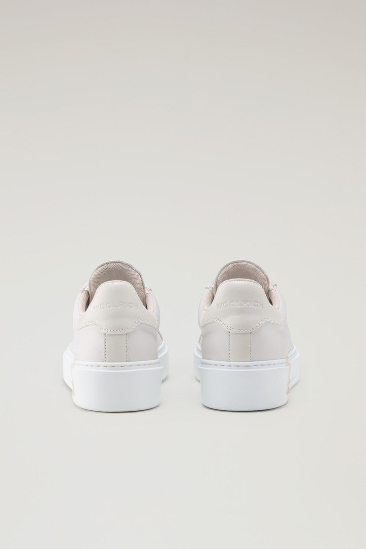 Classic Court Sneakers in Technical Fabric with Leather Trim (Beige Beige) - Detail View 2