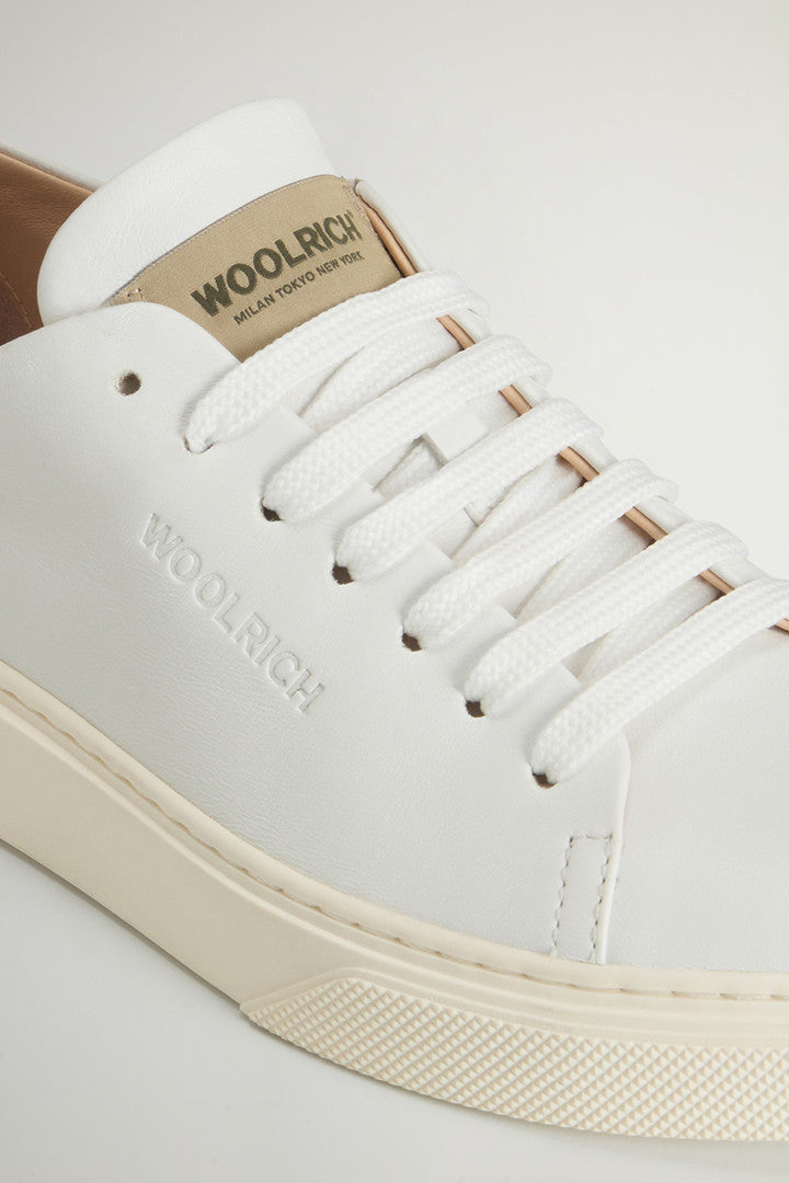 Cloud Court Nappa Leather Sneakers (White) - Detail View 4