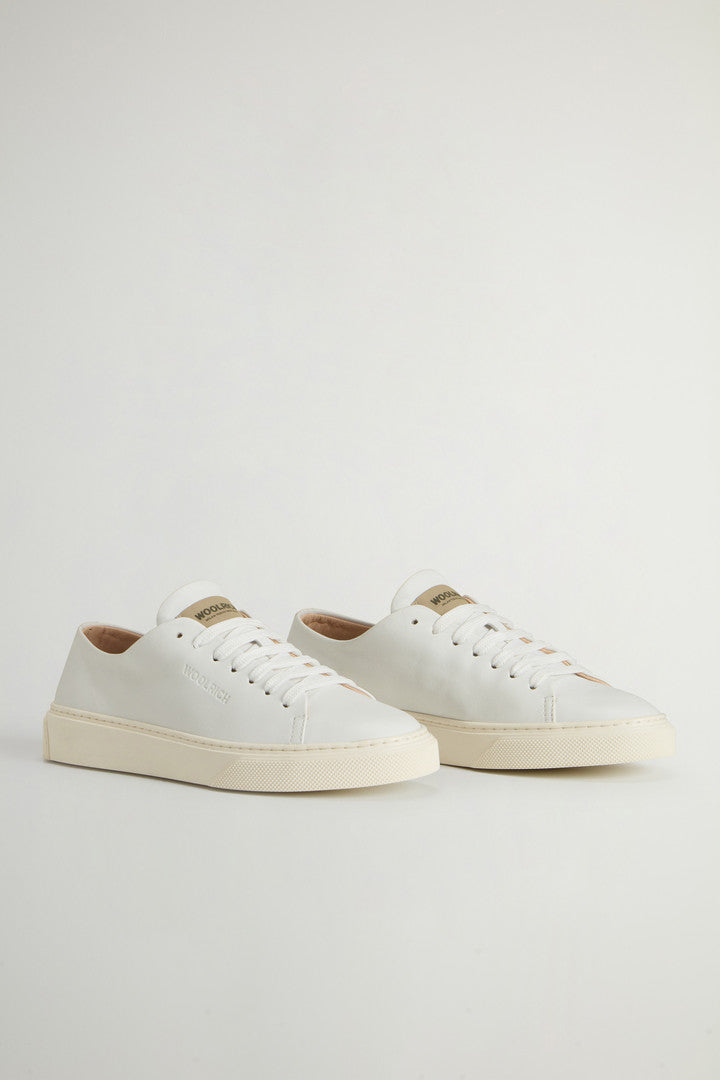 Cloud Court Nappa Leather Sneakers (White) - Detail View 1