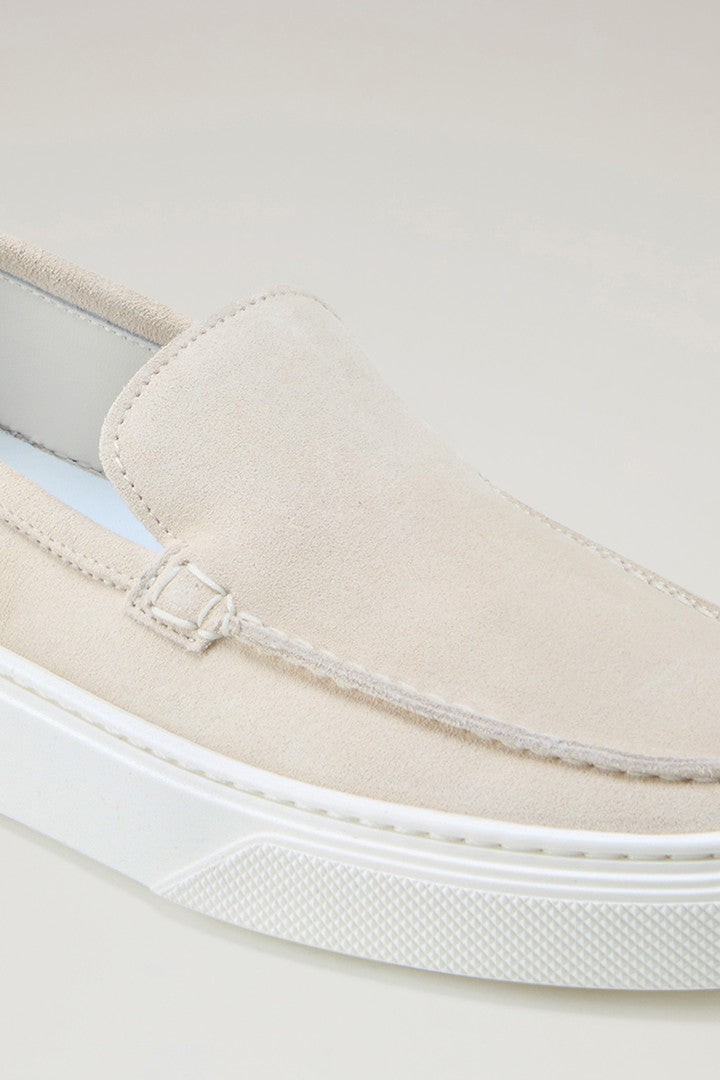 Suede Slip-on Loafers (Beige) - Main View
