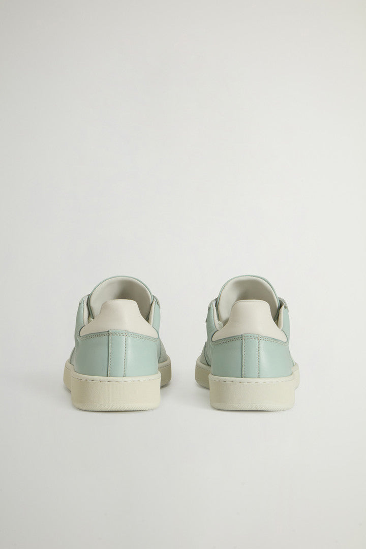 Swing Court Leather Sneakers with Suede Details (Green Green) - Detail View 2