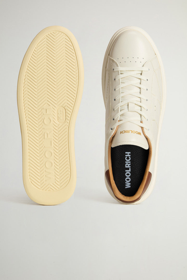 Arrow Sneakers in Leather (Off White Cognac) - Detail View 3