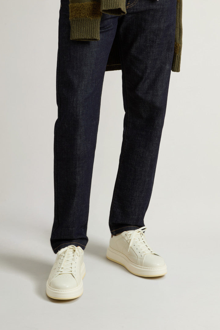 Arrow Sneakers in Leather (Off White Cognac) - Detail View 5