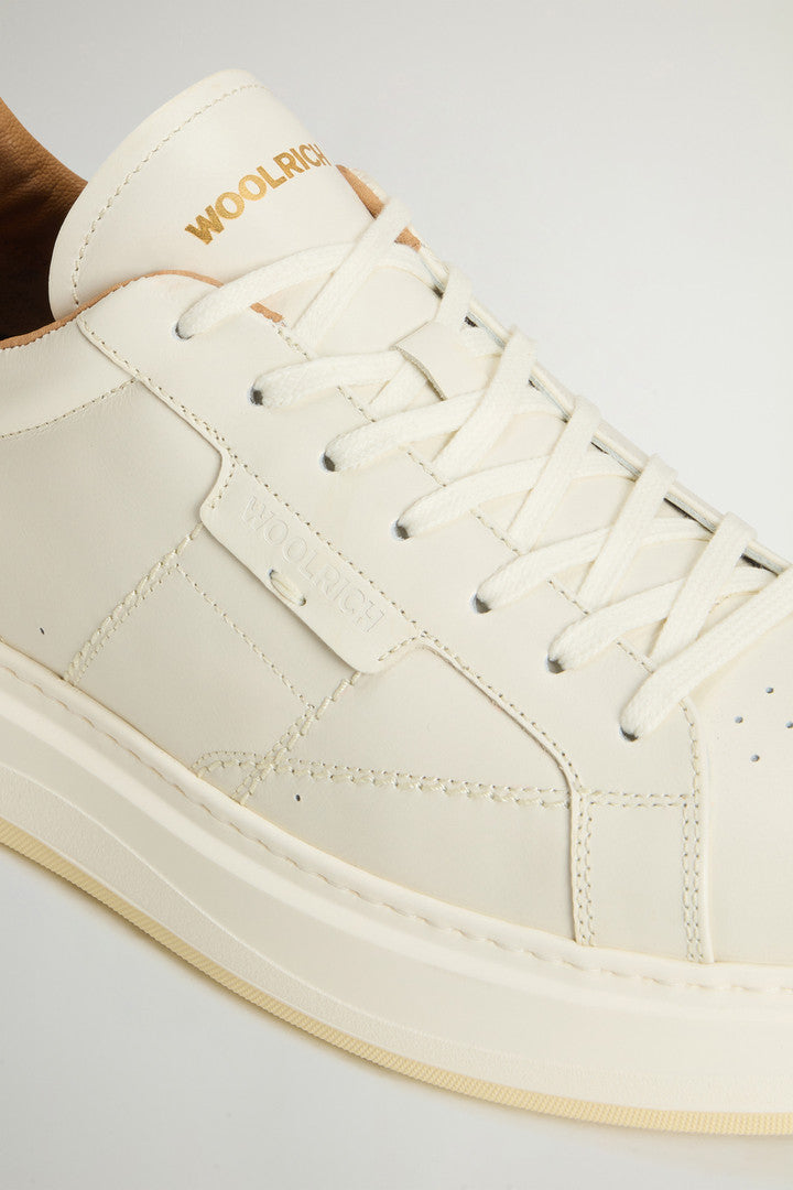 Arrow Sneakers in Leather (Off White Cognac) - Detail View 4