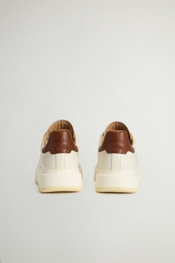 Arrow Sneakers in Leather (Off White Cognac) - Detail View 2