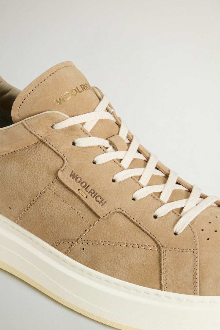 Arrow Sneakers in Suede (Beige Off White) - Detail View 4