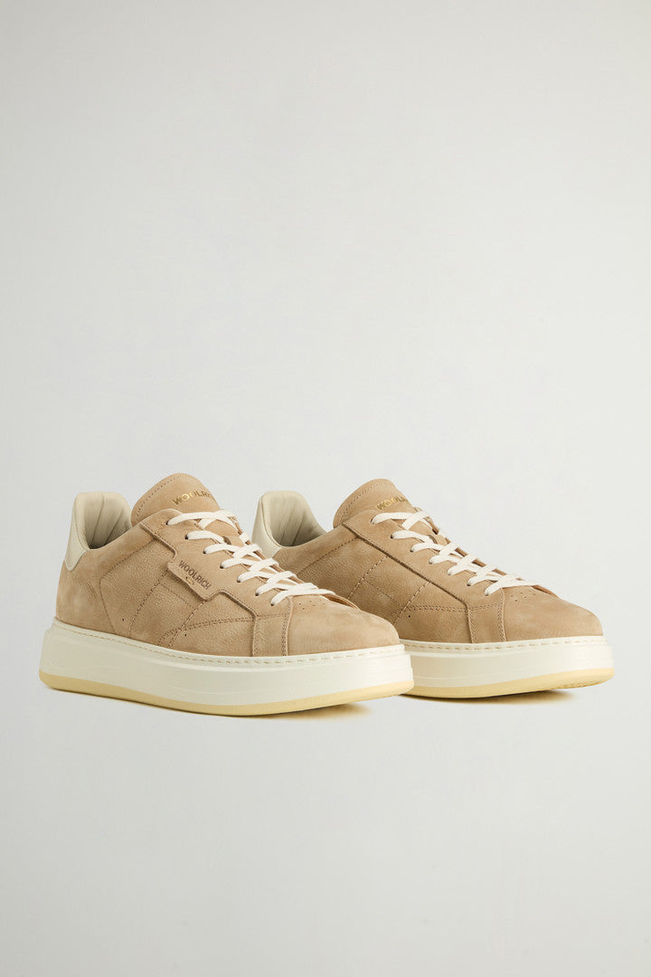 Arrow Sneakers in Suede (Beige Off White) - Detail View 1