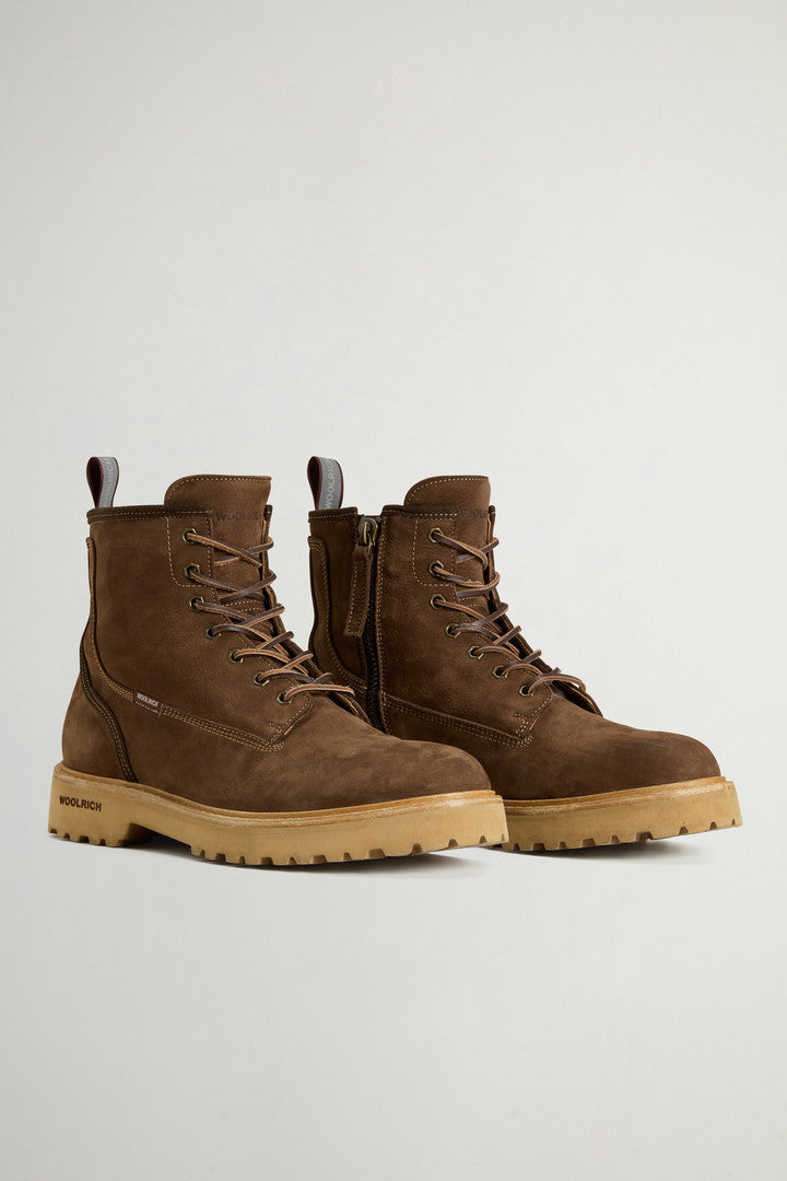 Main Combat Boots in Suede with grain effect (Dark Brown) - Detail View 1