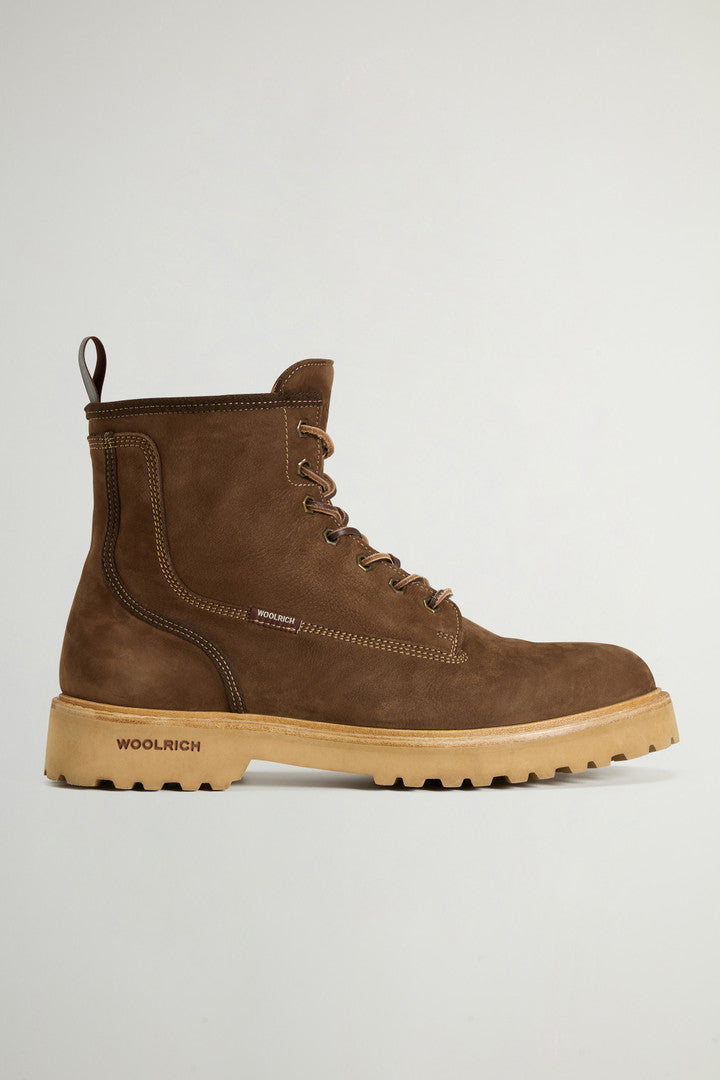 Main Combat Boots in Suede with grain effect (Dark Brown) - Main View