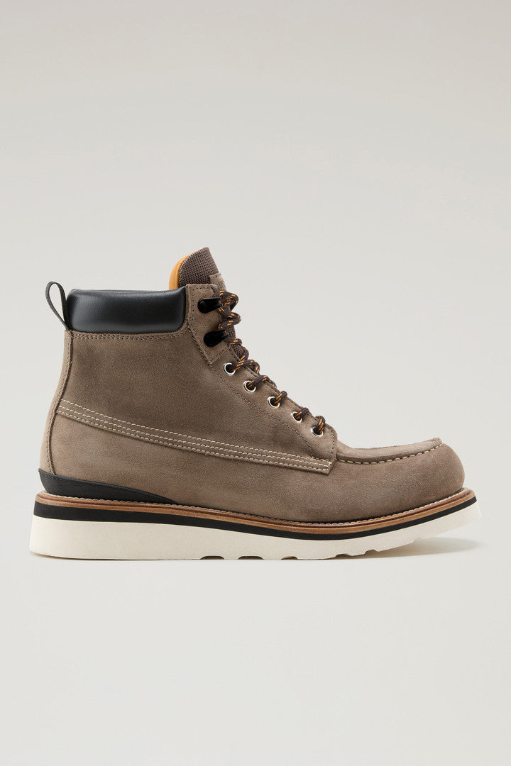Moc Toe Boots in Suede (Taupe) - Main View
