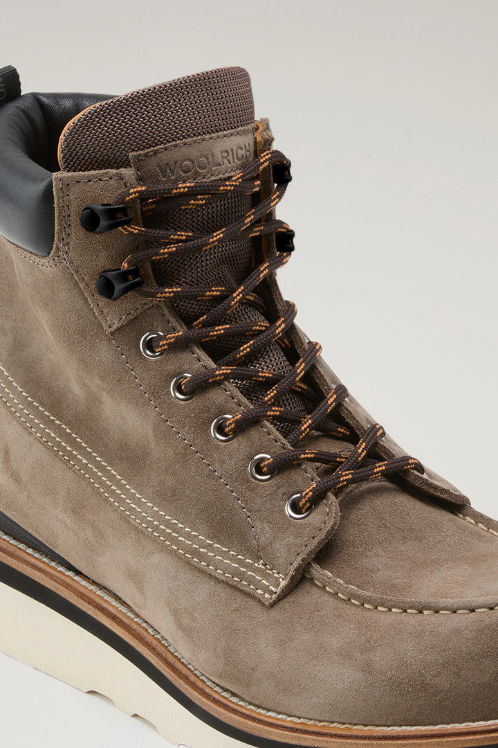 Moc Toe Boots in Suede (Taupe) - Detail View 4