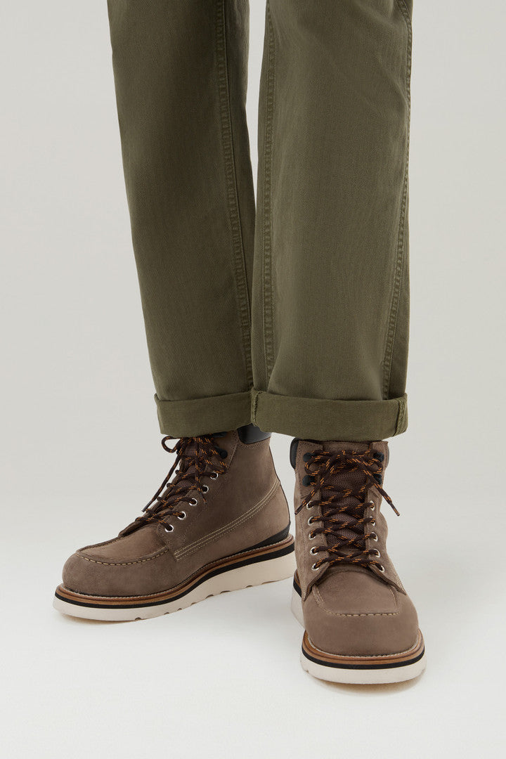 Moc Toe Boots in Suede (Taupe) - Detail View 5