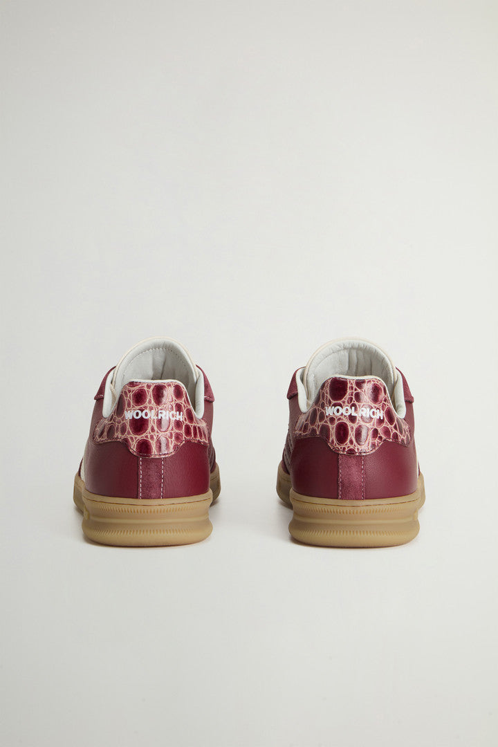 Doubleu Tennis Sneakers in Leather with Suede Inserts (Beige Beige) - Detail View 2