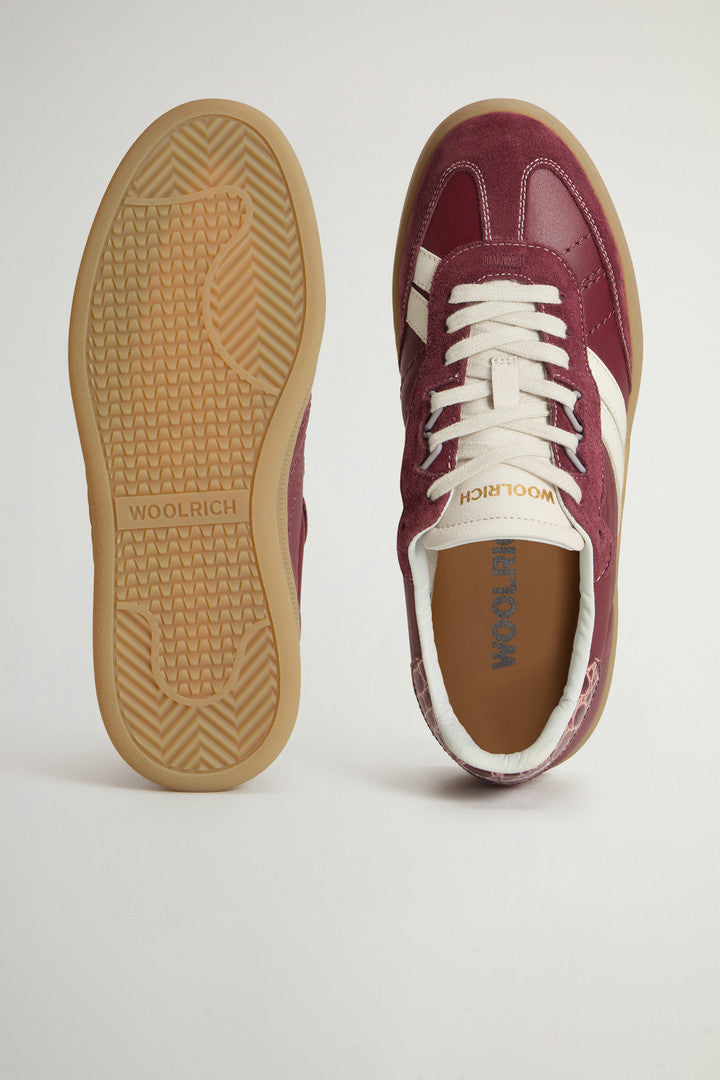 Doubleu Tennis Sneakers in Leather with Suede Inserts (Beige Beige) - Detail View 3