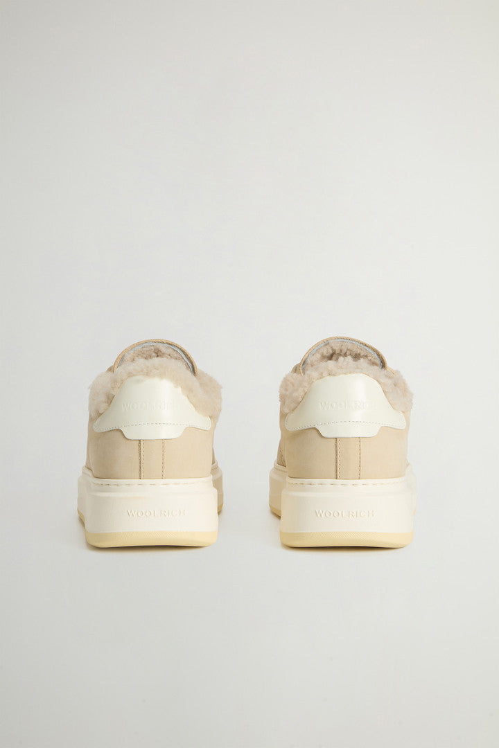Arrow Sneakers in Leather with Shearling Lining (Whipped Cream) - Detail View 2