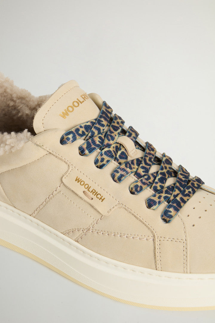 Arrow Sneakers in Leather with Shearling Lining (Whipped Cream) - Detail View 4