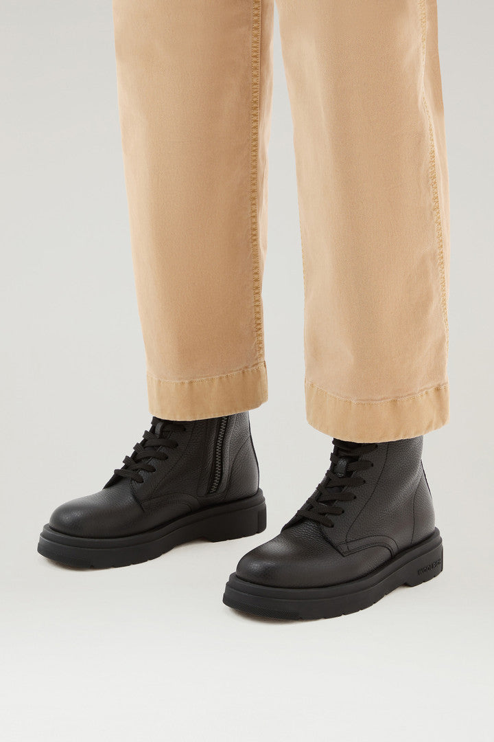 New City Boots in Tumbled Leather (Black) - Detail View 5