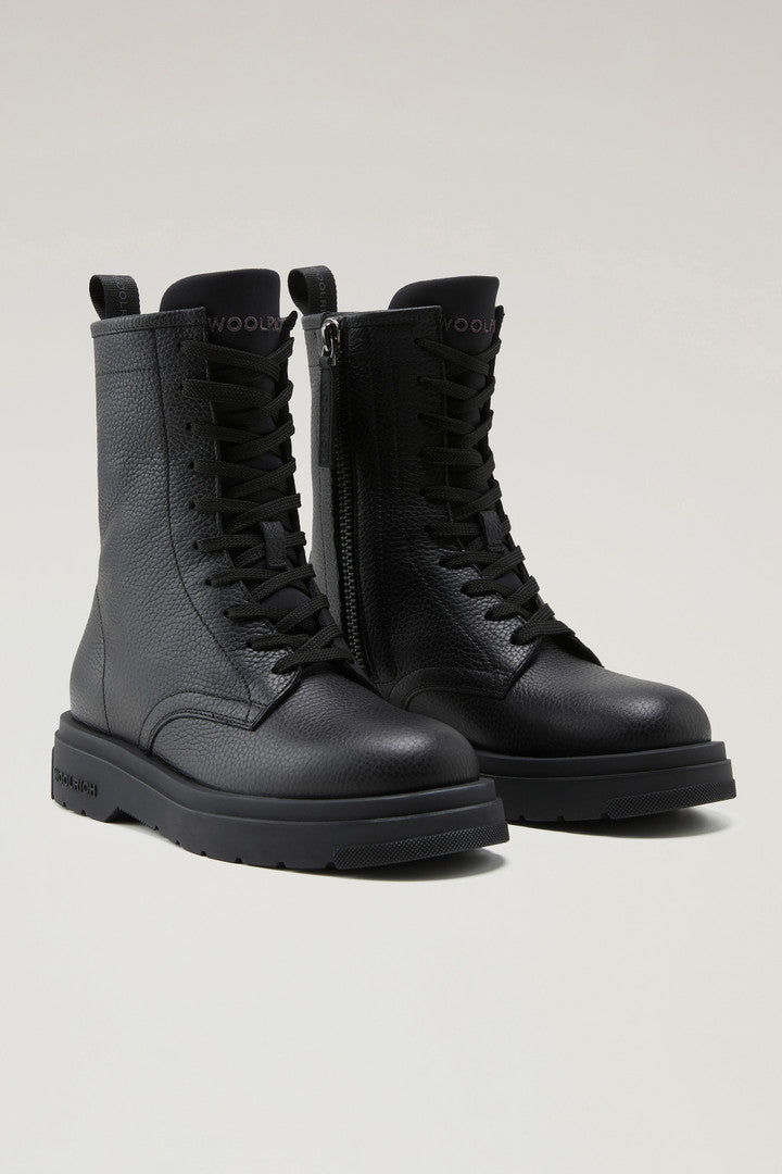 New City Boots in Tumbled Leather (Black) - Main View