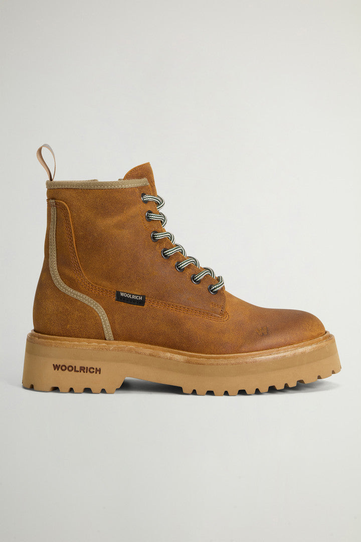 Main Combat Boots in Brushed Suede (Cuoio) - Main View