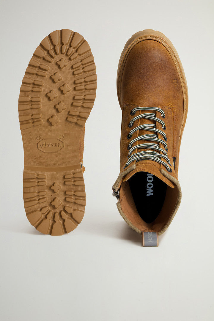 Main Combat Boots in Brushed Suede (Cuoio) - Detail View 3