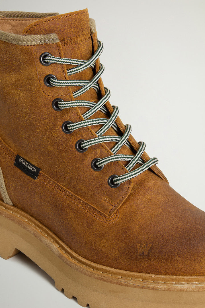 Main Combat Boots in Brushed Suede (Cuoio) - Detail View 4