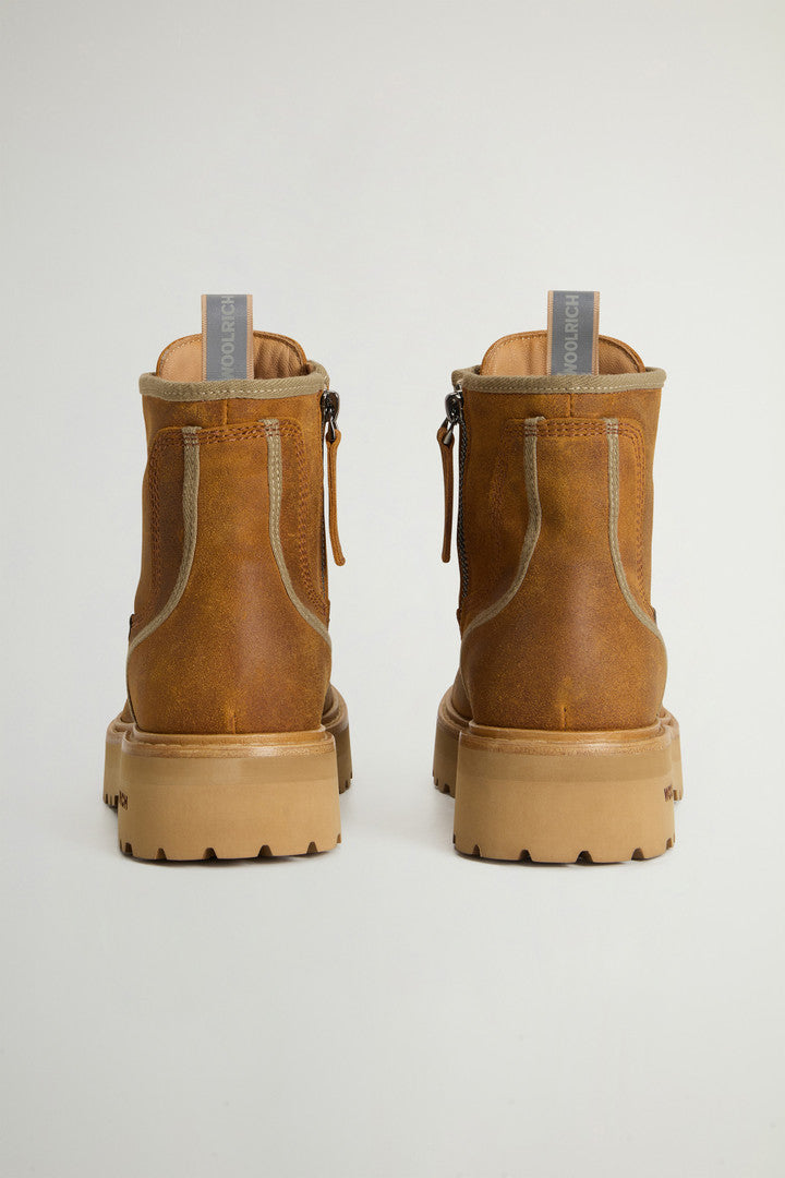 Main Combat Boots in Brushed Suede (Cuoio) - Detail View 2