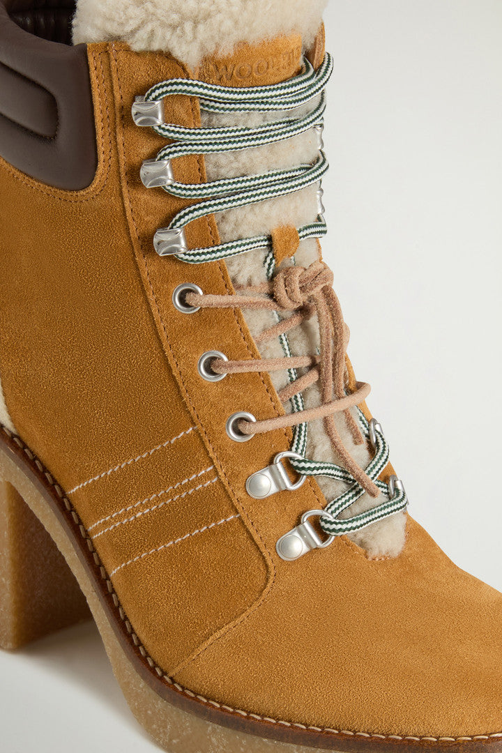 Landhill Ankle Boots in Suede and Cowhide Leather (Caramel) - Detail View 4